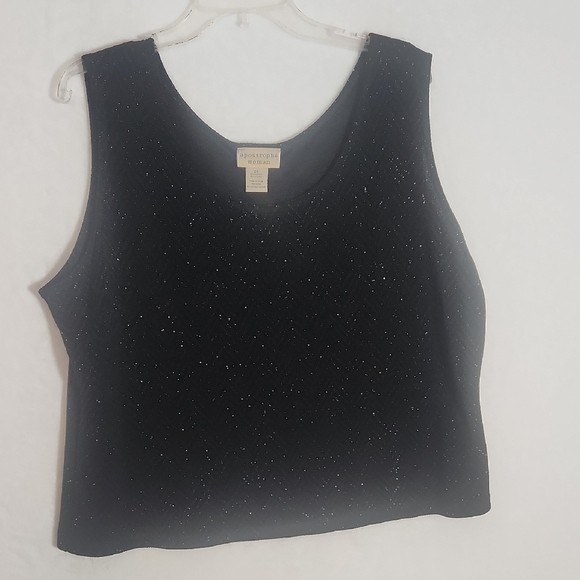 Apostrophe Black Sleeveless Scoop Neck Tank Top 2X - Picture 4 of 11